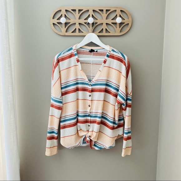 Urban Outfitters Out From Under Jojo Oversized Waffle Knit Top Sz XS - Picture 1 of 9